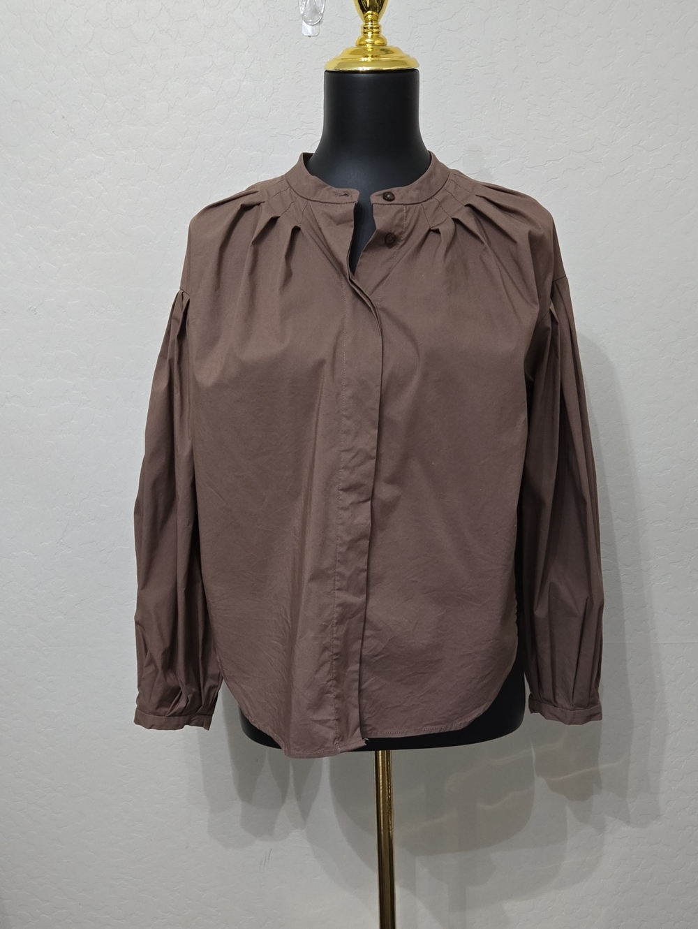Marc New York Andrew Marc Brown Women's Blouse Size XS